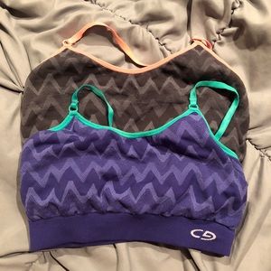 Multicolored sports bras